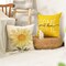 Home Sweet Home Spring Summer Flowers Yellow Throw Pillow Covers, 18 x 18 Inch Cushion Case for Sofa Couch Set of 4